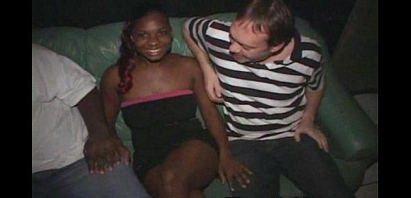  Ebony Submissive Monique Gets Gangbanged in The Porn Theater!